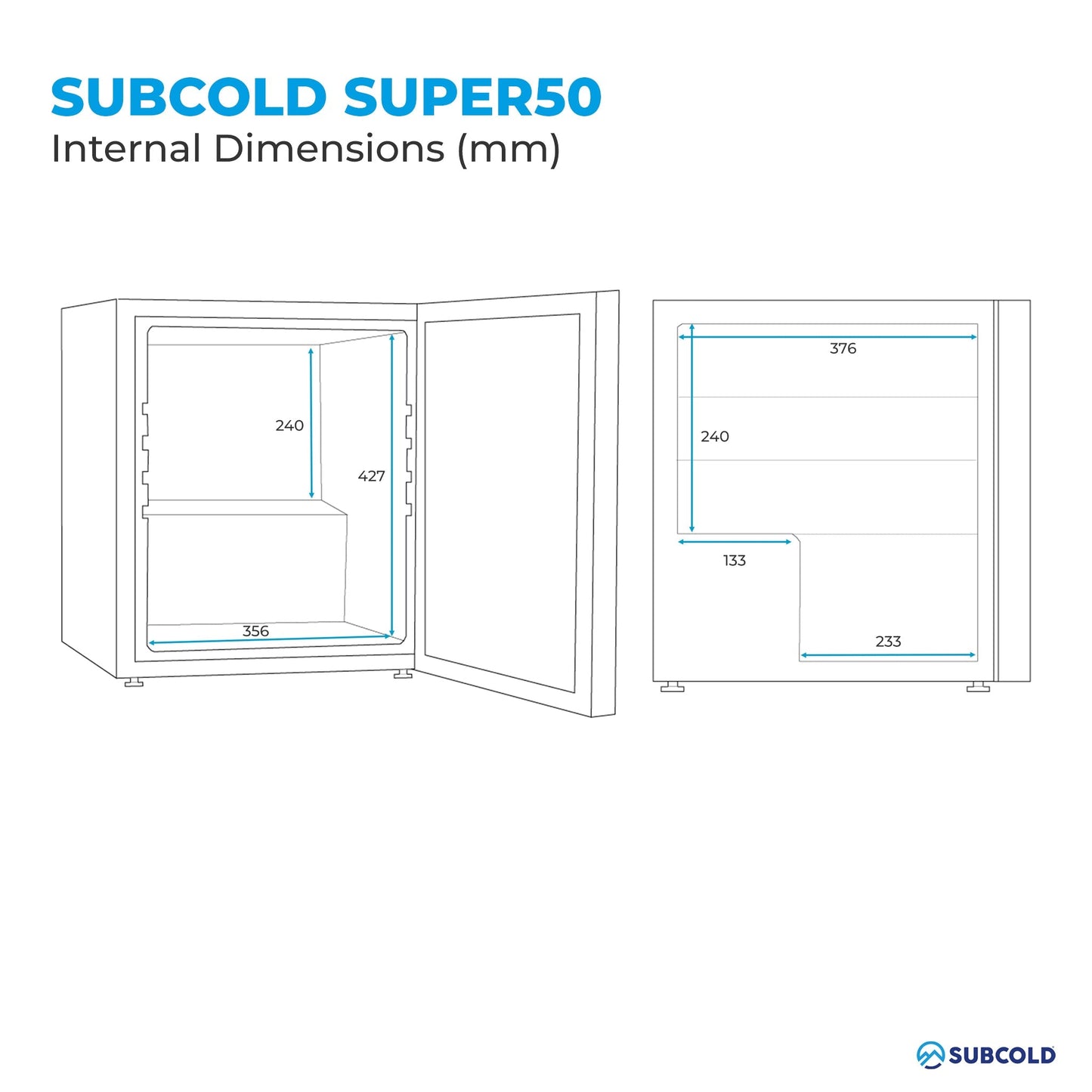 Subcold Super 50 LED Beer Fridge - Silver | Refurbished