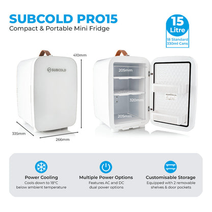 Pro 15L Mini Fridge - White | Refurbished