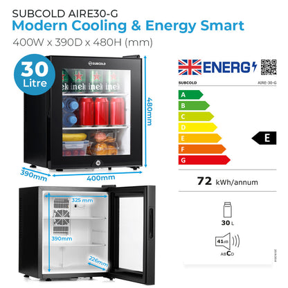 Subcold Aire30-G Mini Fridge - Black | Refurbished