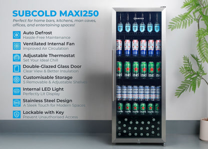 Subcold Maxi250 Tall Drinks Fridge Stainless Steel | Refurbished